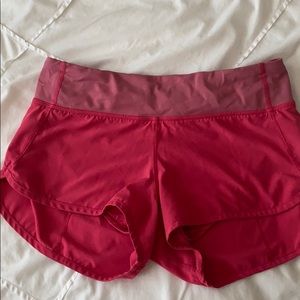 Pink Lulu Lemon running shorts